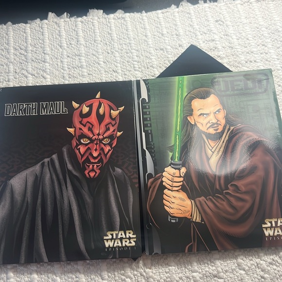 Vintage Star Wars Episode 1 Darth Maul & JEDI Printed Pockets Folder Set Of 2 - Picture 1 of 7